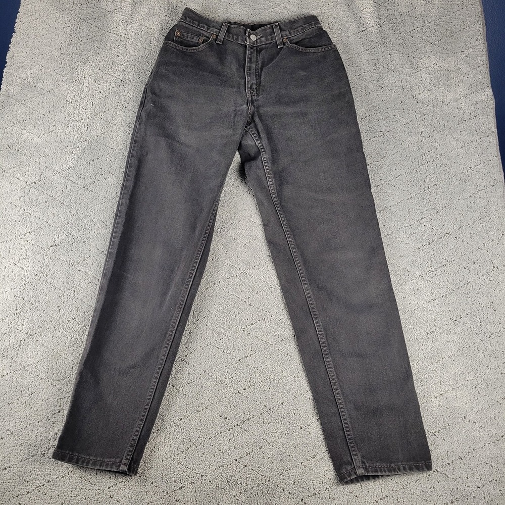 Vintage Levis 550 Jeans Womens 8 Misses Black High Rise Relaxed Fit Tapered Y2K